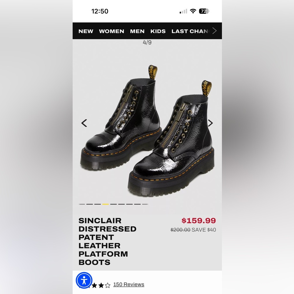 Dr. Martens distressed patent leather platform Boots size 8 - Picture 8 of 8